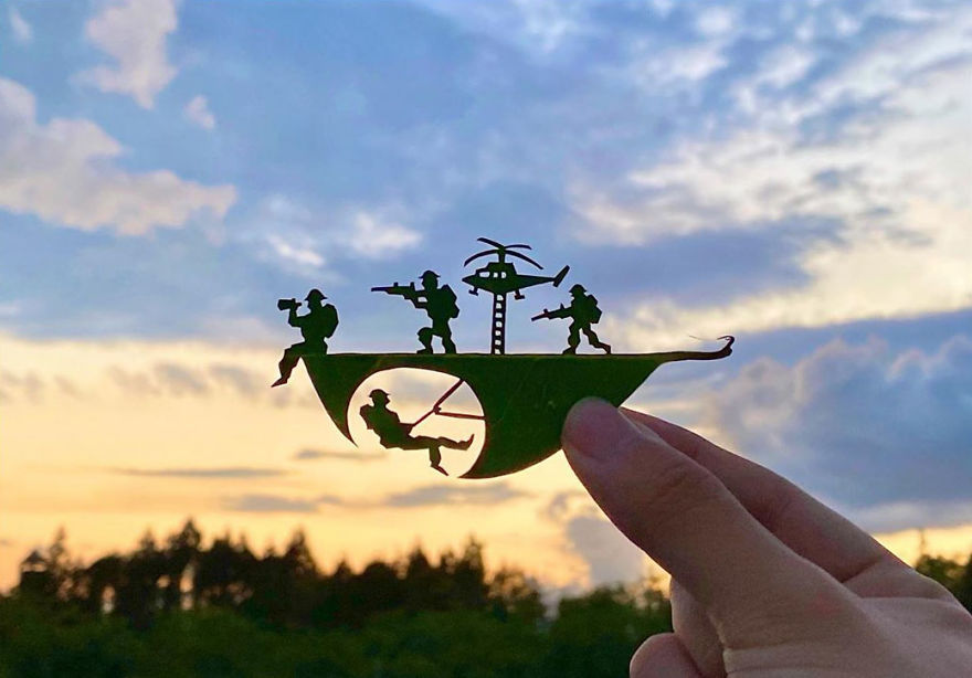 This Japanese Artist Is Going Viral With His Amazing Works Of Art Using Tree Leaves (127 Pics)