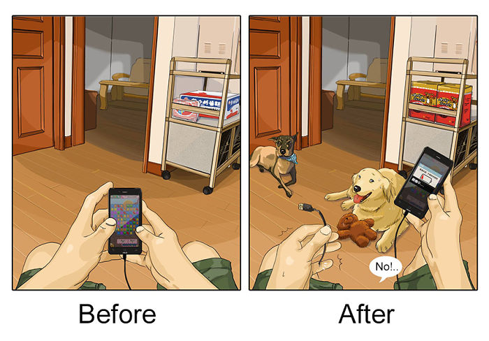 Life-Before-After-Pets- Illustrations-Mai-John