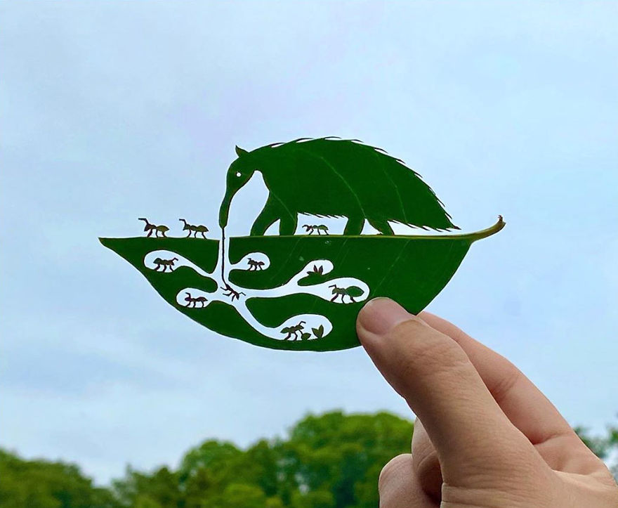 This Japanese Artist Is Going Viral With His Amazing Works Of Art Using Tree Leaves (127 Pics)
