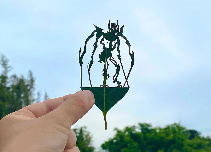 This Japanese Artist Is Going Viral With His Amazing Works Of Art Using Tree Leaves (127 Pics)