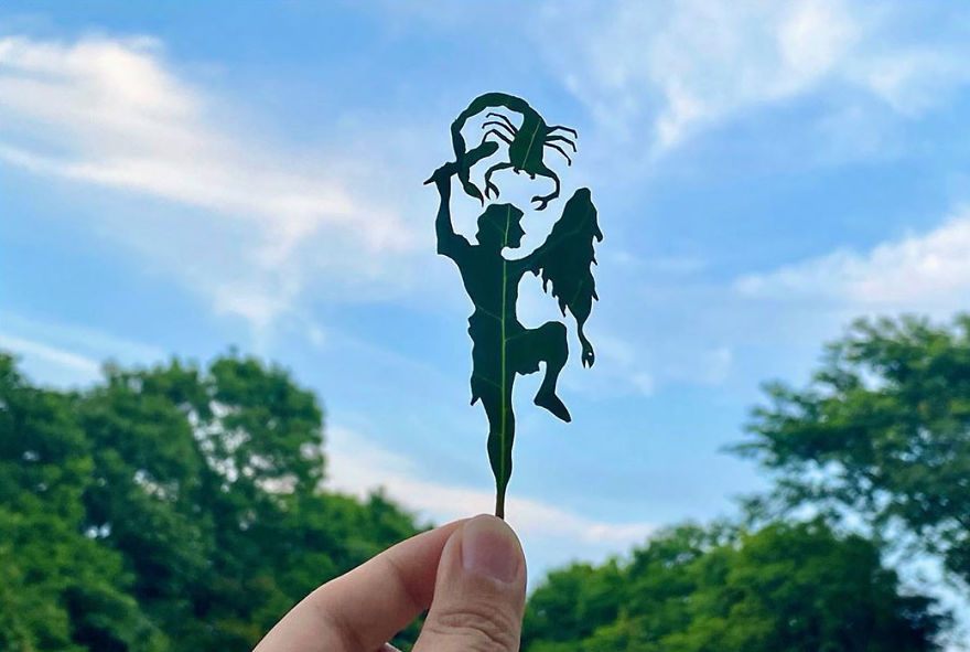 This Japanese Artist Is Going Viral With His Amazing Works Of Art Using Tree Leaves (127 Pics)
