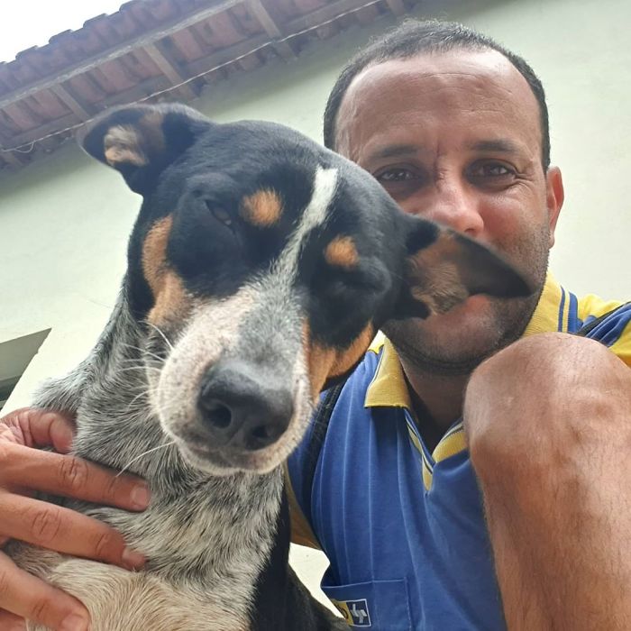 This Brazilian Postman Breaks The Stereotype That Dogs Don't Like Postmen (120 Pics)