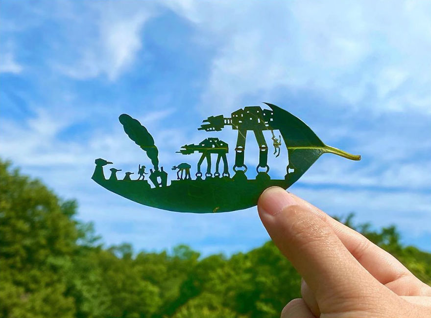 This Japanese Artist Is Going Viral With His Amazing Works Of Art Using Tree Leaves (127 Pics)