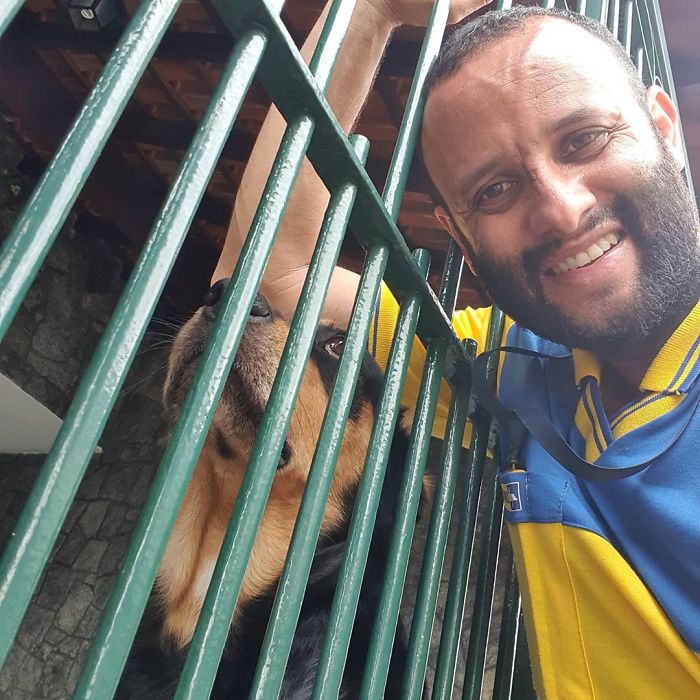This Brazilian Postman Breaks The Stereotype That Dogs Don't Like Postmen (120 Pics)