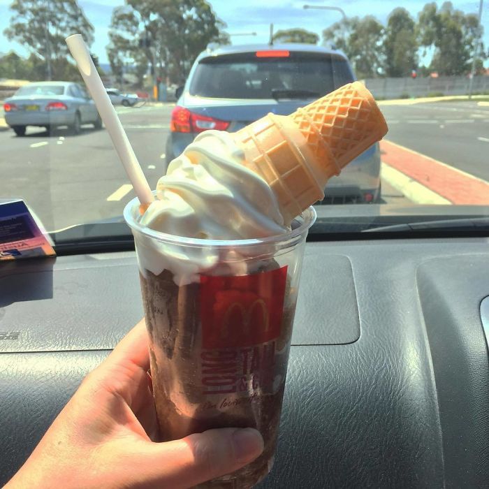 Add A Soft Serve Cone On Top Of A Frozen Coke Or Root Beer To Make A Float