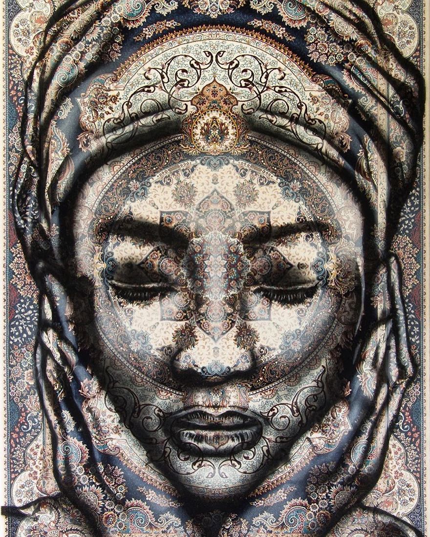 I Paint Women Portraits On Persian Rugs, Which Creates A Magical Fusion Of Ancient Culture And Contemporary Urban Art