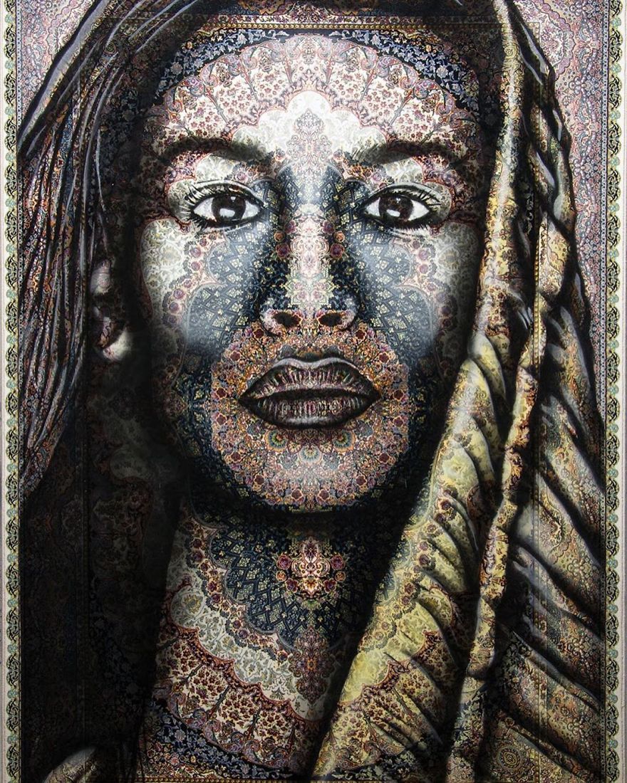 I Paint Women Portraits On Persian Rugs, Which Creates A Magical Fusion Of Ancient Culture And Contemporary Urban Art