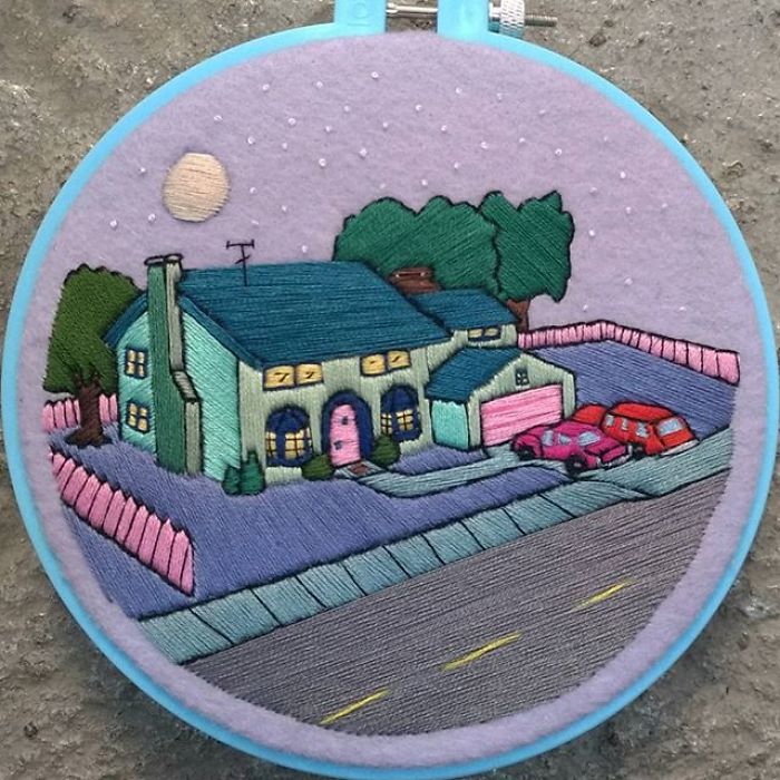 I Recreate My Favorite Simpsons Scenes With Embroidery