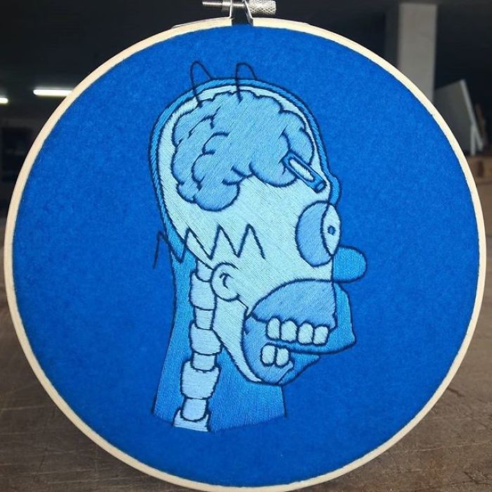 I Recreate My Favorite Simpsons Scenes With Embroidery