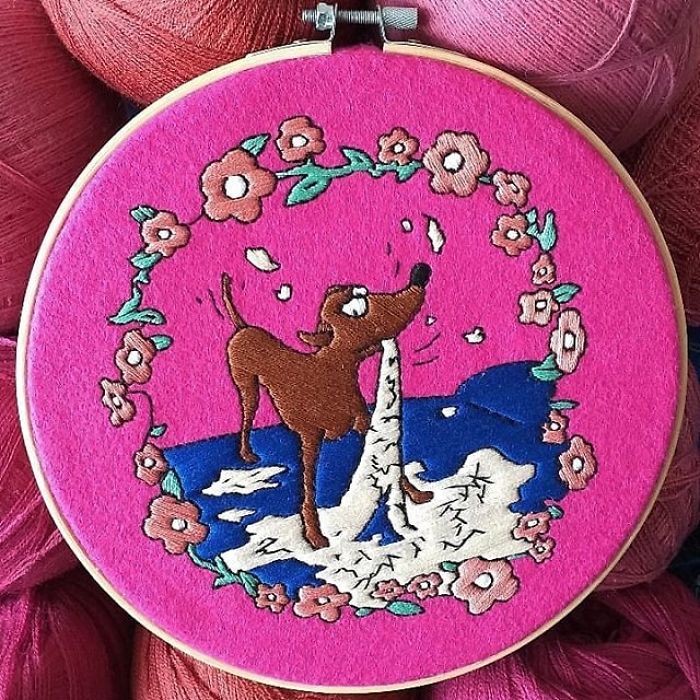 I Recreate My Favorite Simpsons Scenes With Embroidery