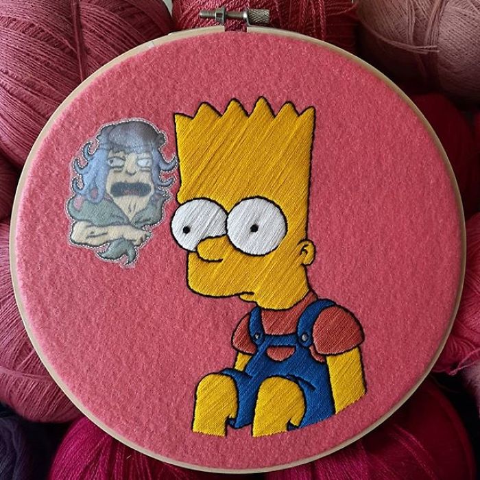 I Recreate My Favorite Simpsons Scenes With Embroidery