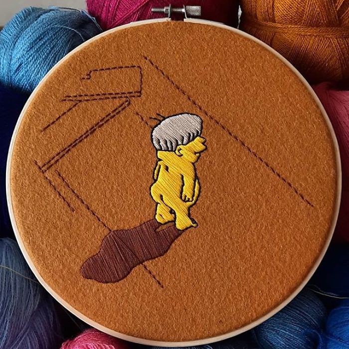 I Recreate My Favorite Simpsons Scenes With Embroidery