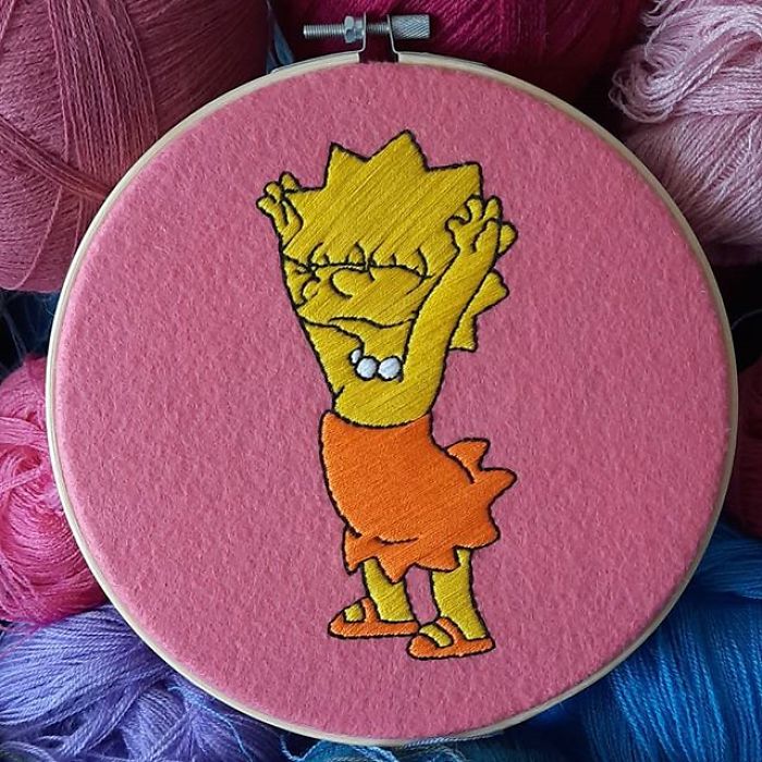 I Recreate My Favorite Simpsons Scenes With Embroidery