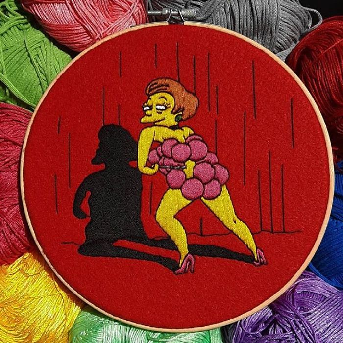 I Recreate My Favorite Simpsons Scenes With Embroidery