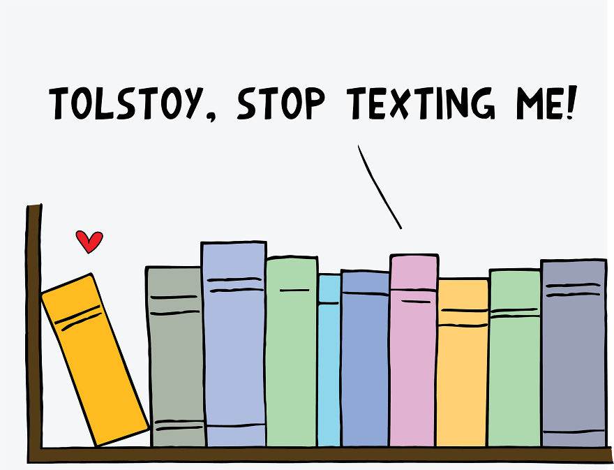 Me And My Child Love To Make Pun Jokes. Everyone Is Hypnotized By Their "Smart Devices" And Glued To Them. In The Train, On The Street, In The Car, In The Park Etc. I Wondered What Pun I Can Make With Texting. And This Is What I Came Up With. I Wanted To Use Some God Or Prophet Name Instead Of "Tolstoy". But We Are Living In Challenging Times And I Decided To Play It Safe.