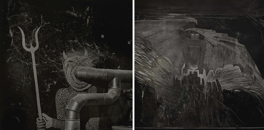 Nicholas Syracuse “Devil,” 2012, Right: “Fire,” 2012 Photographs