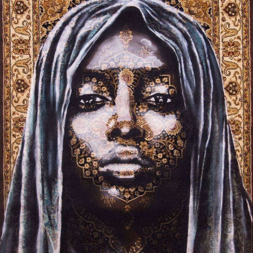 I Paint Women Portraits On Persian Rugs, Which Creates A Magical Fusion Of Ancient Culture And Contemporary Urban Art