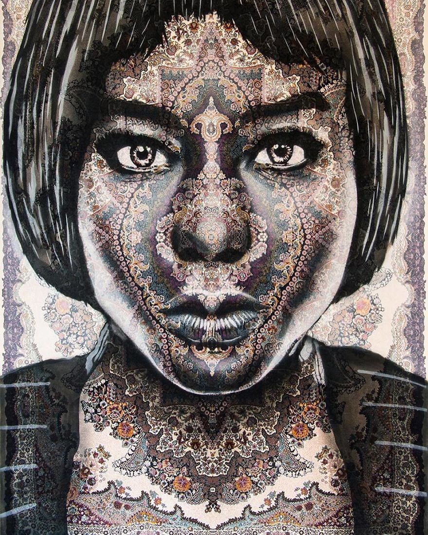 I Paint Women Portraits On Persian Rugs, Which Creates A Magical Fusion Of Ancient Culture And Contemporary Urban Art