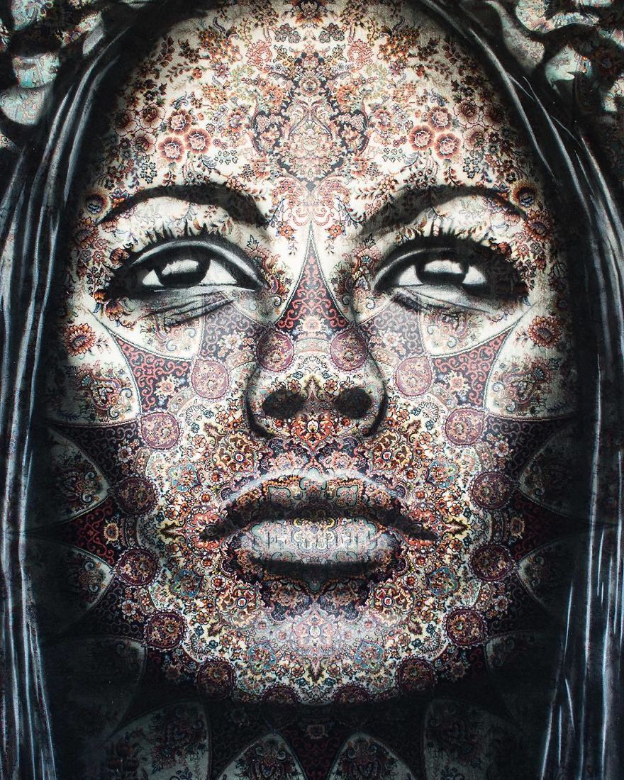 I Paint Women Portraits On Persian Rugs, Which Creates A Magical Fusion Of Ancient Culture And Contemporary Urban Art