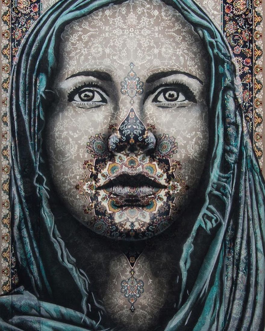 I Paint Women Portraits On Persian Rugs, Which Creates A Magical Fusion Of Ancient Culture And Contemporary Urban Art