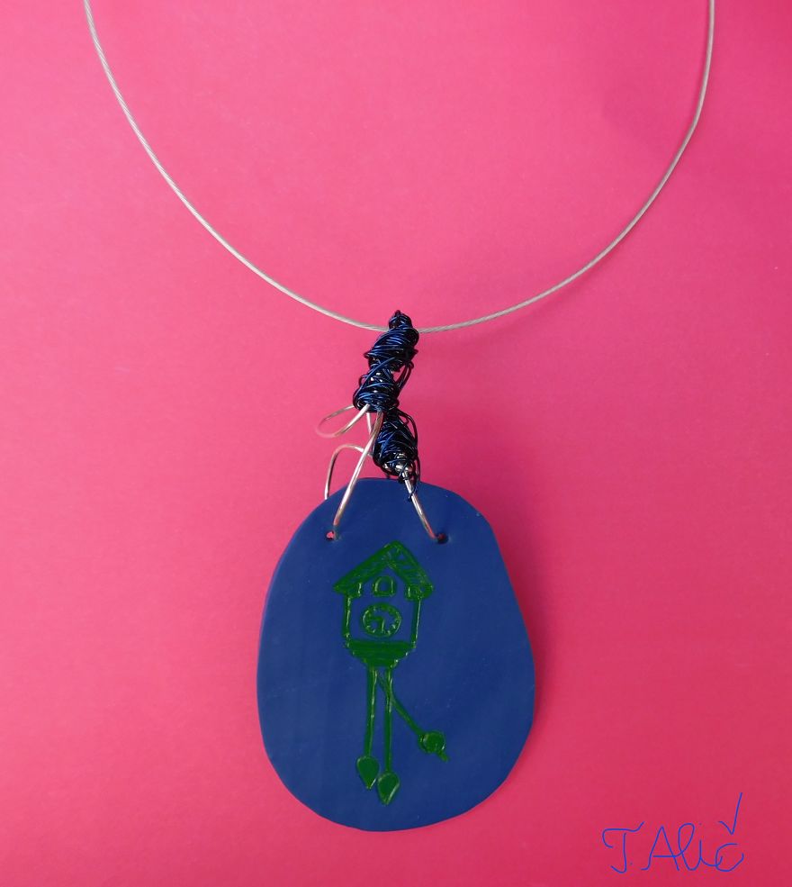 Handmade Necklace: Wall Clock
