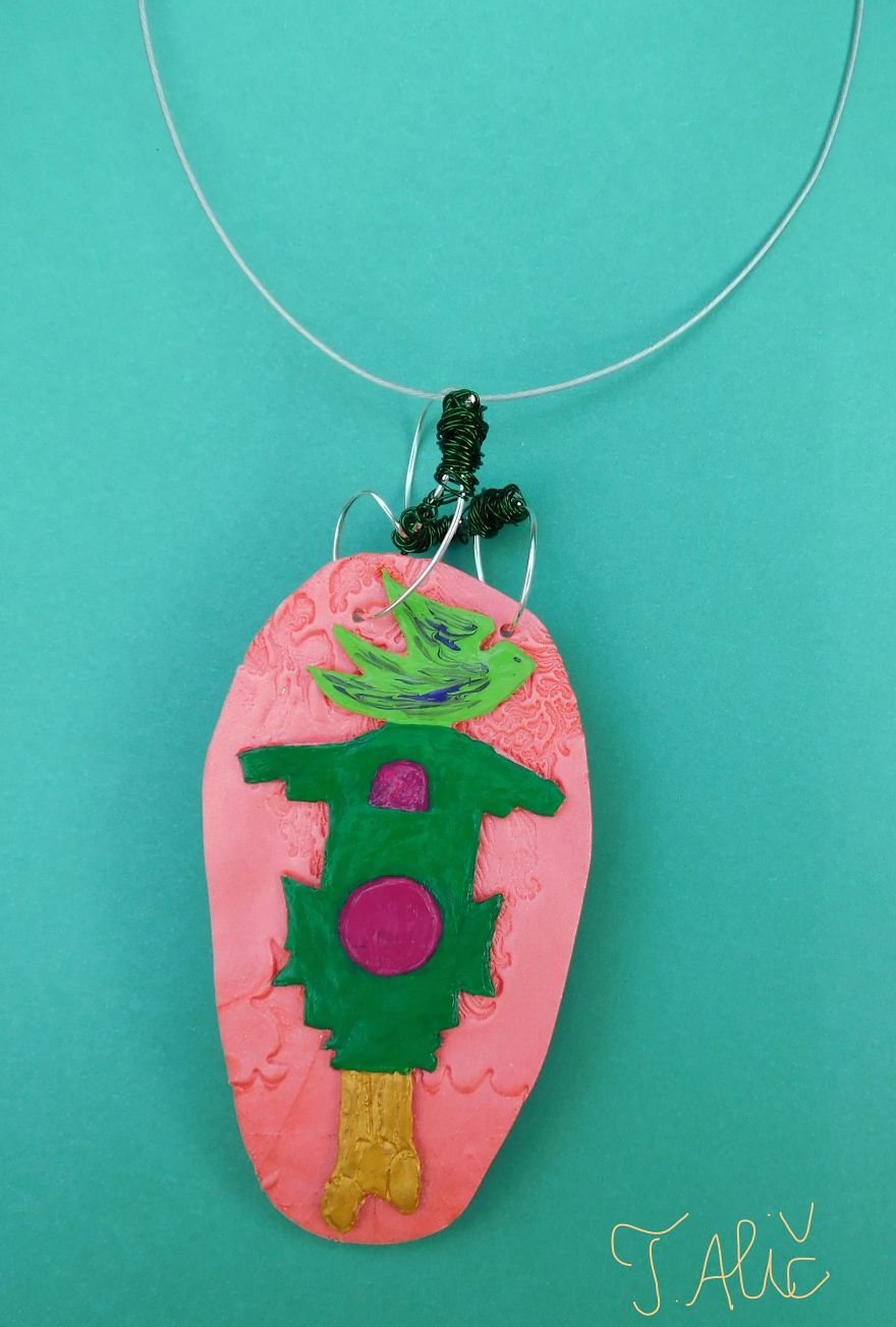 Handmade Necklace: Wall Clock