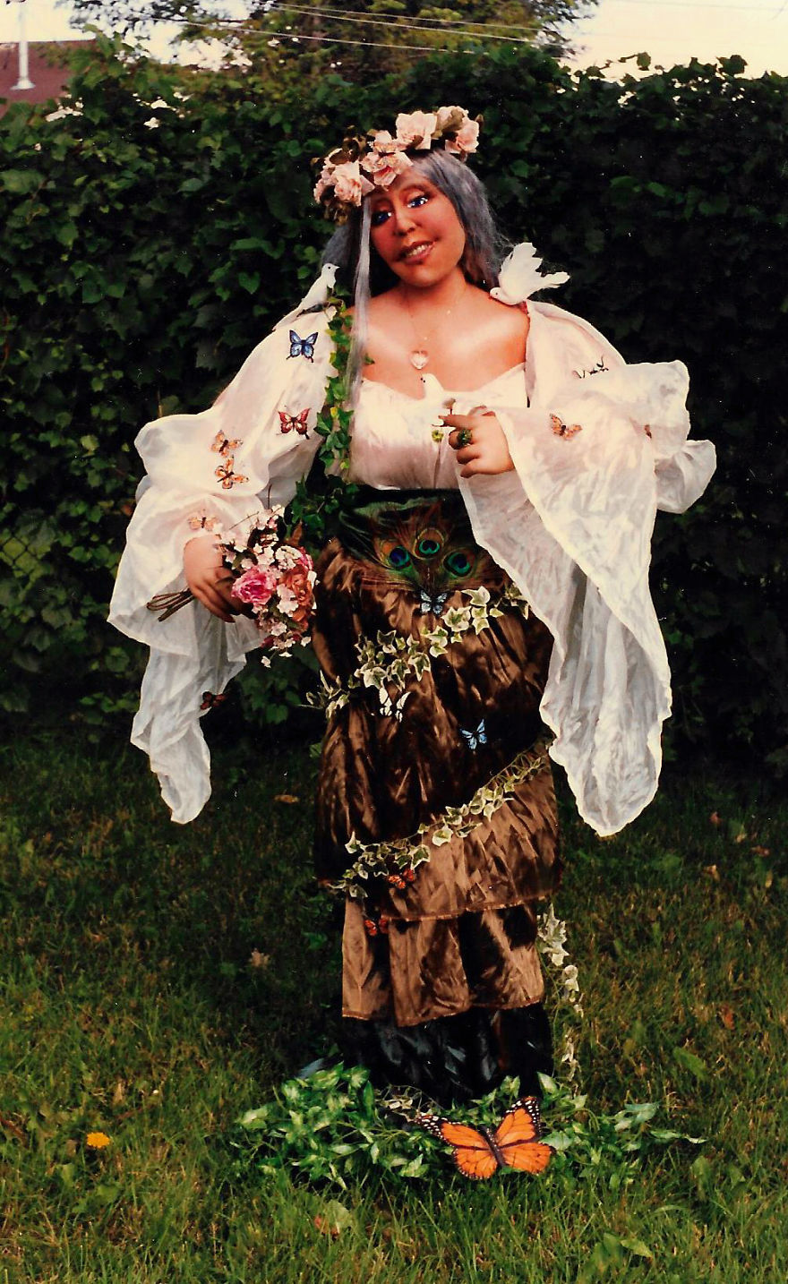 "Mother Nature," Adorned With Hand Painted Butterflies And Clear Crystal Eyes