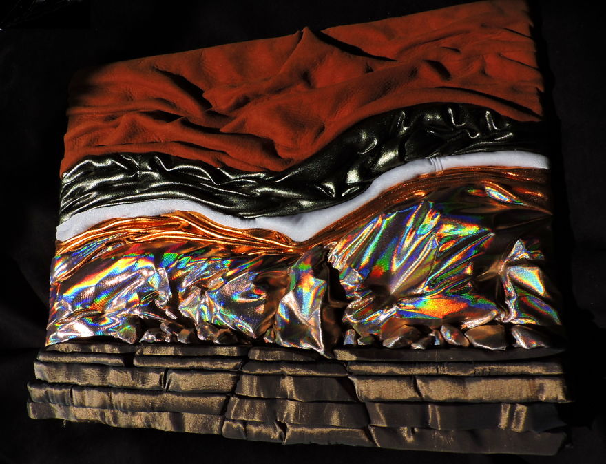 "Deep Opal," Wall-Hung Work Depicting Layers Of Rock