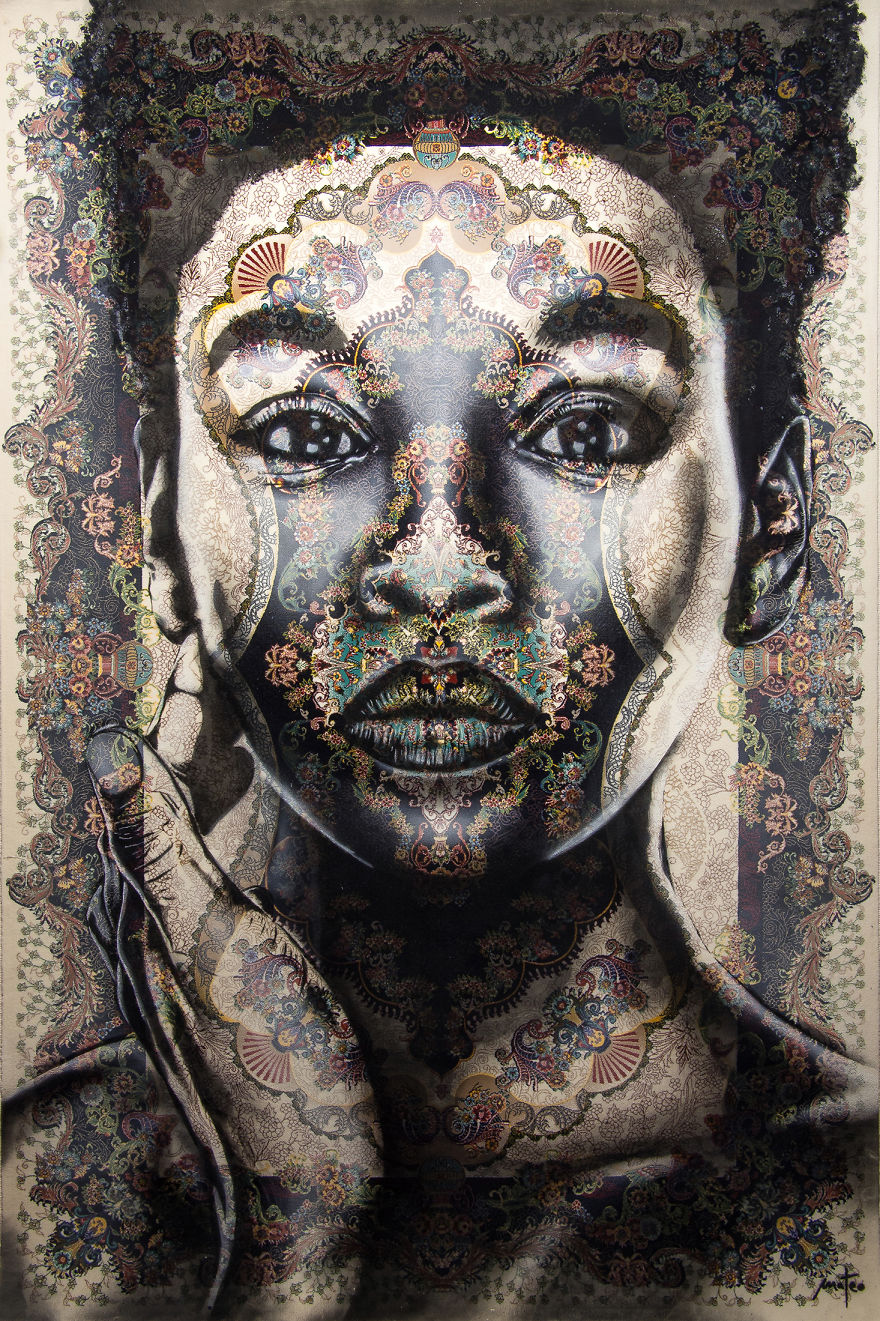 I Paint Women Portraits On Persian Rugs, Which Creates A Magical Fusion Of Ancient Culture And Contemporary Urban Art