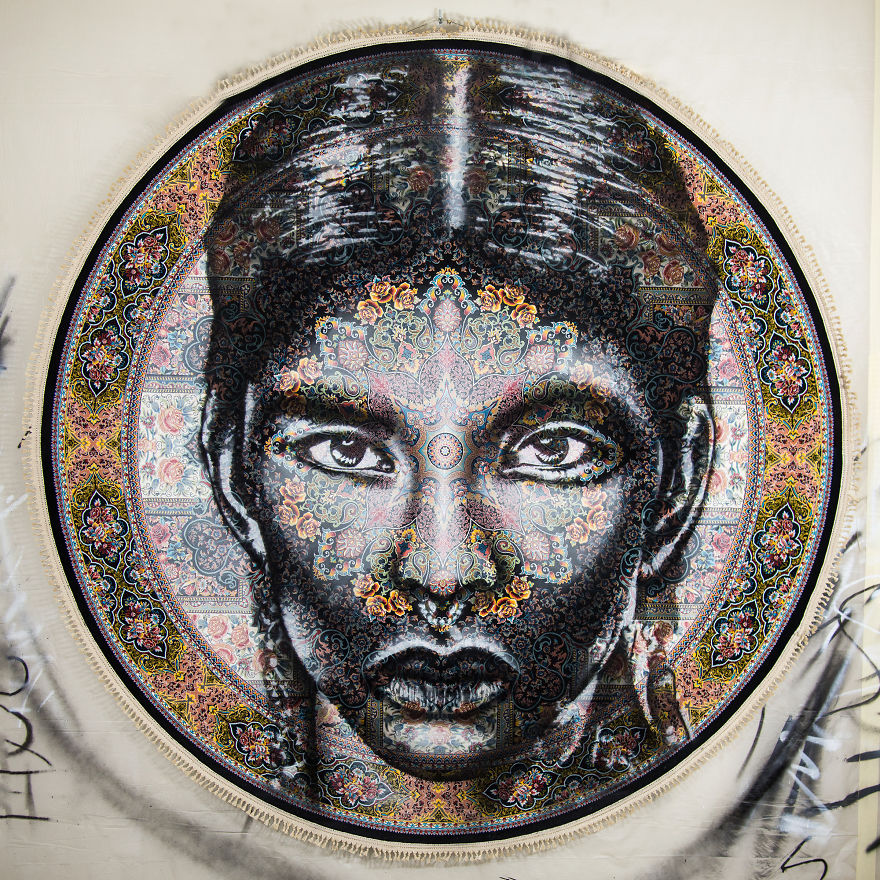 I Paint Women Portraits On Persian Rugs, Which Creates A Magical Fusion Of Ancient Culture And Contemporary Urban Art