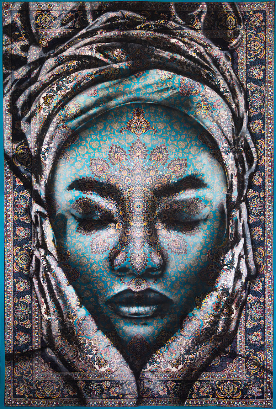 I Paint Women Portraits On Persian Rugs, Which Creates A Magical Fusion Of Ancient Culture And Contemporary Urban Art