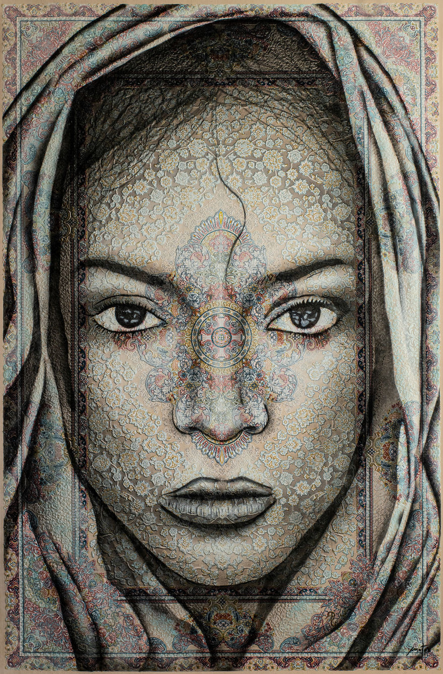 I Paint Women Portraits On Persian Rugs, Which Creates A Magical Fusion Of Ancient Culture And Contemporary Urban Art