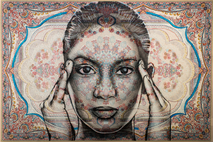 I Paint Women Portraits On Persian Rugs, Which Creates A Magical Fusion Of Ancient Culture And Contemporary Urban Art