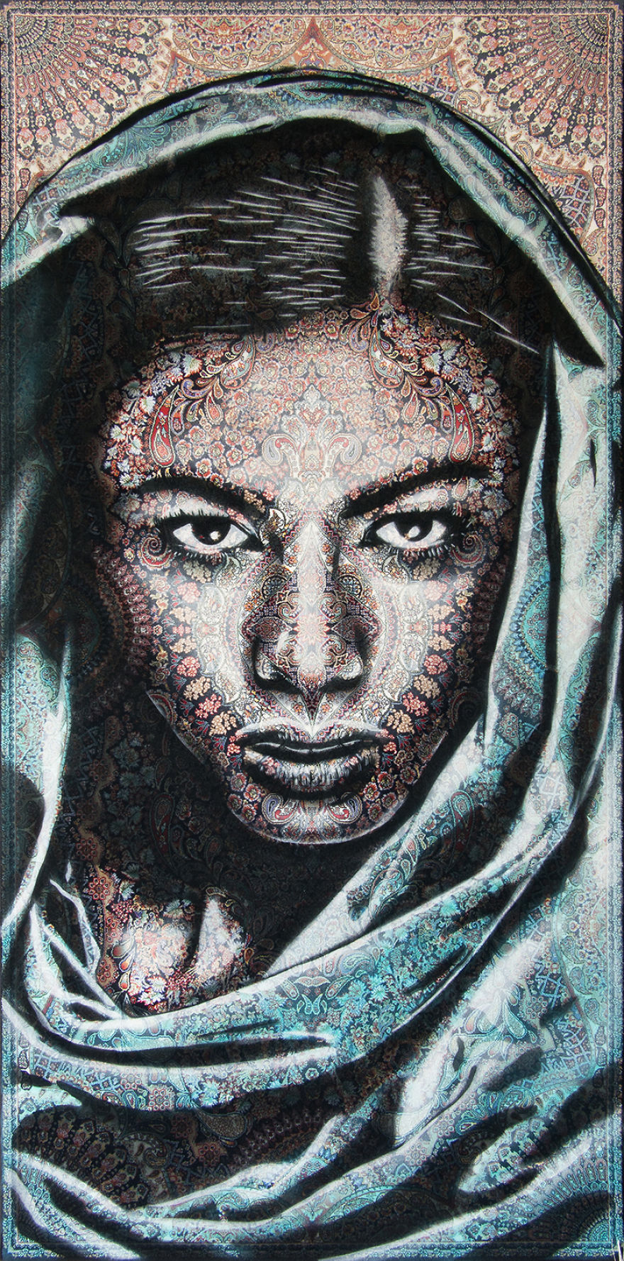 I Paint Women Portraits On Persian Rugs, Which Creates A Magical Fusion Of Ancient Culture And Contemporary Urban Art
