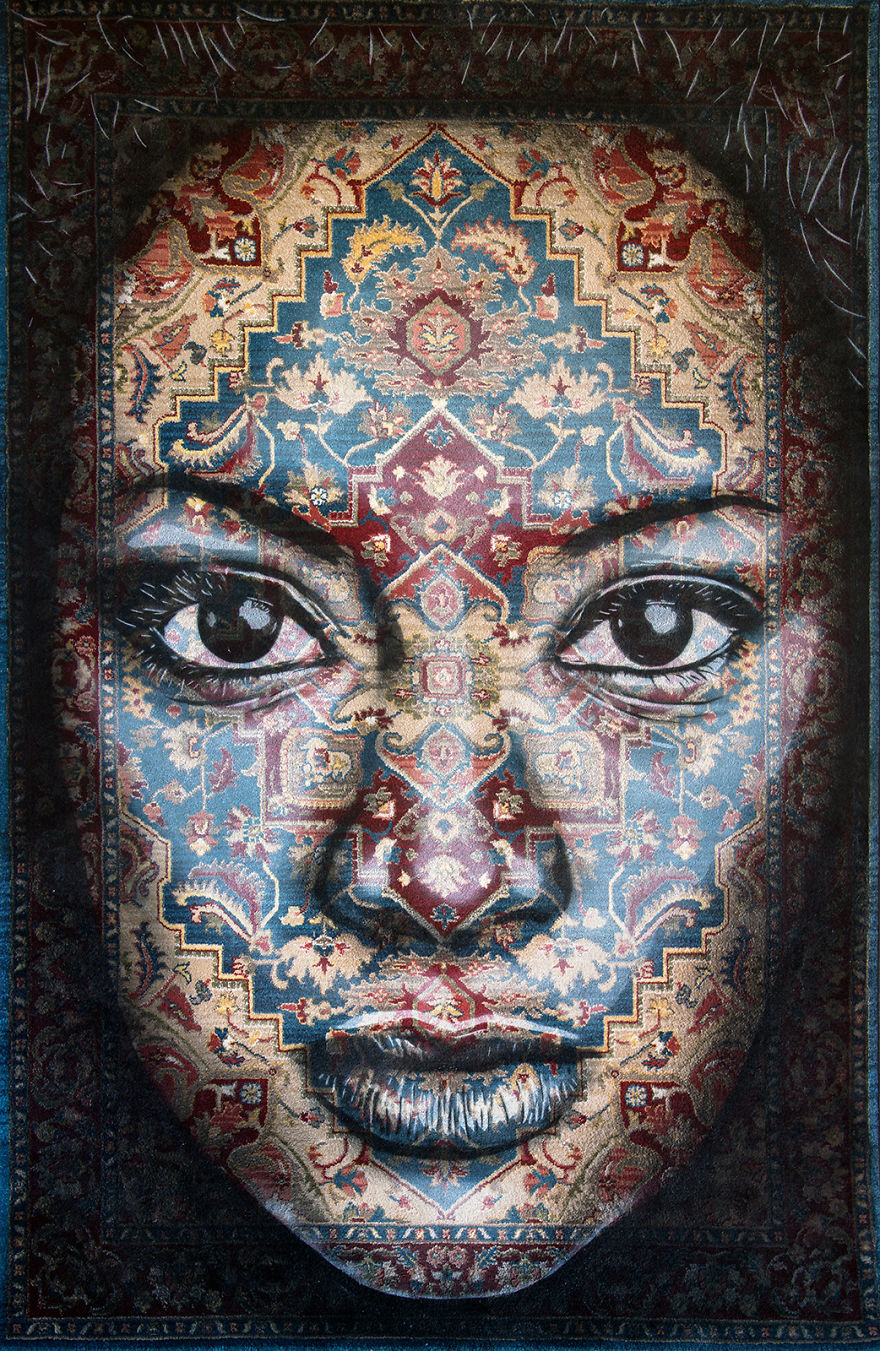 I Paint Women Portraits On Persian Rugs, Which Creates A Magical Fusion Of Ancient Culture And Contemporary Urban Art