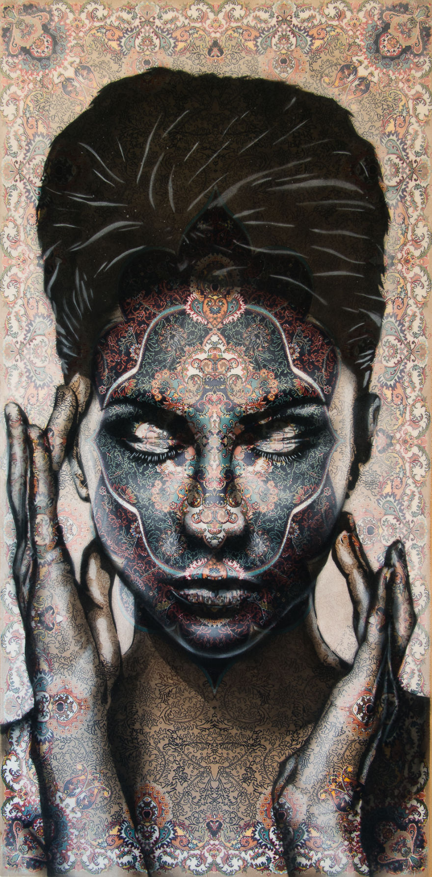 I Paint Women Portraits On Persian Rugs, Which Creates A Magical Fusion Of Ancient Culture And Contemporary Urban Art