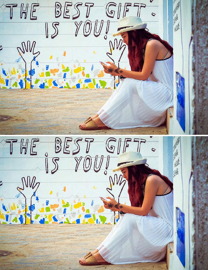 Girl On Smarthphone (10 Differences)