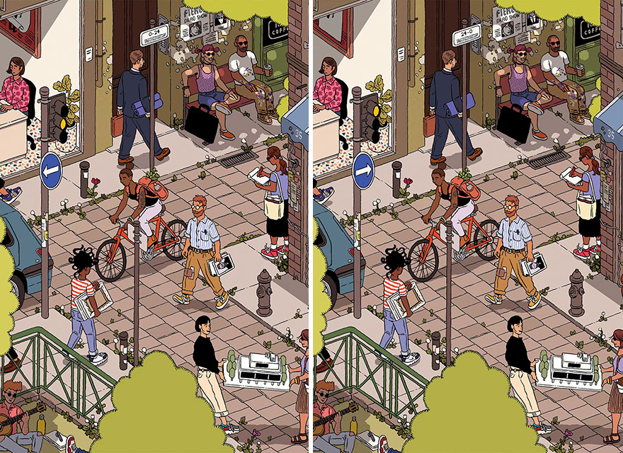 Illustration „Courier“ By Ilya Milstein (18 Differences)