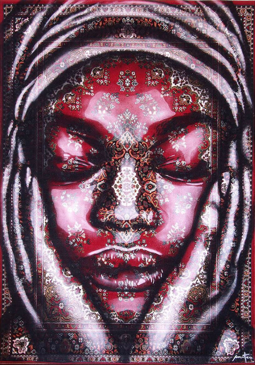 I Paint Women Portraits On Persian Rugs, Which Creates A Magical Fusion Of Ancient Culture And Contemporary Urban Art
