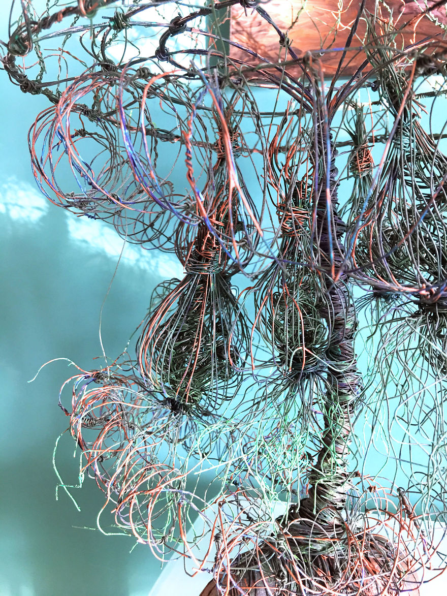 I Made These Wire Roots And Branches Sculptures For My Living Room