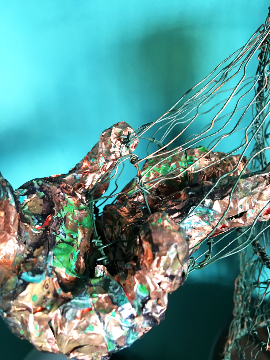 I Made These Wire Roots And Branches Sculptures For My Living Room