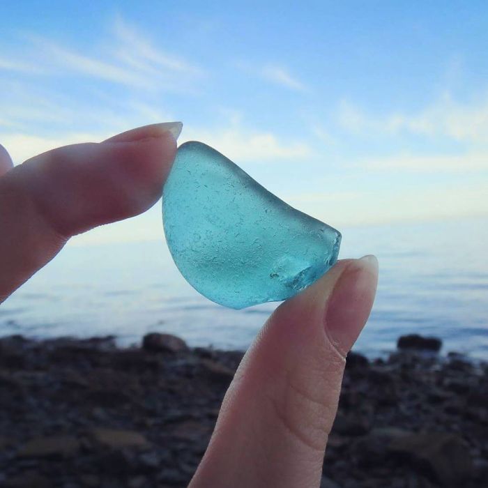 A Big Piece Of Very Rare Turquoise Sea Glass