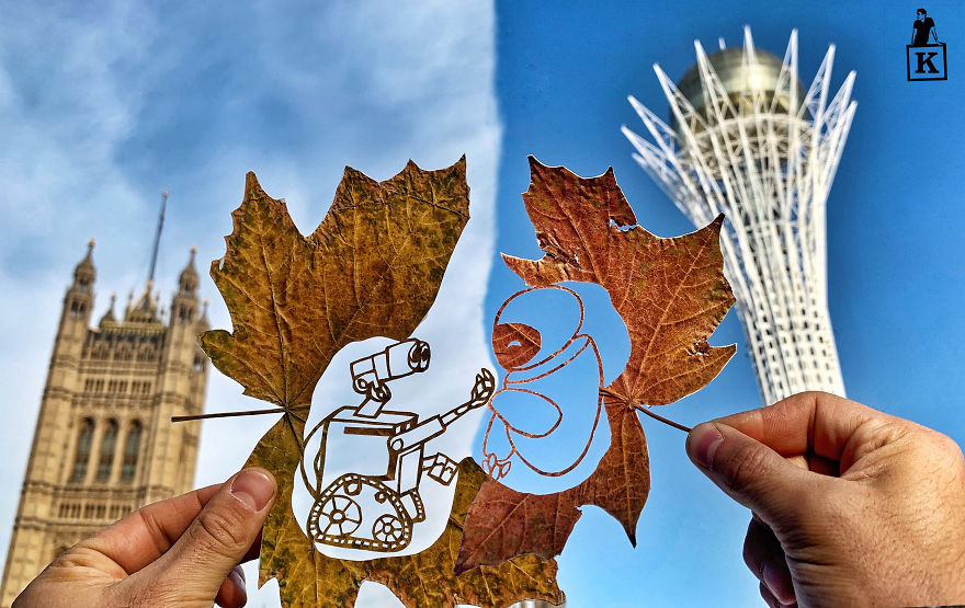 I Decided To Make This Work Of Wall-E And Eve Connecting London And Astana During My Business Trip To Show How Much I Miss My Wife