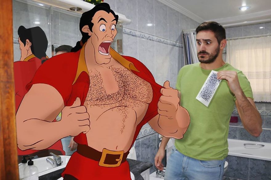This Guy Is Interacting On Adventures With Cartoon Characters And The Result Is Really Fun