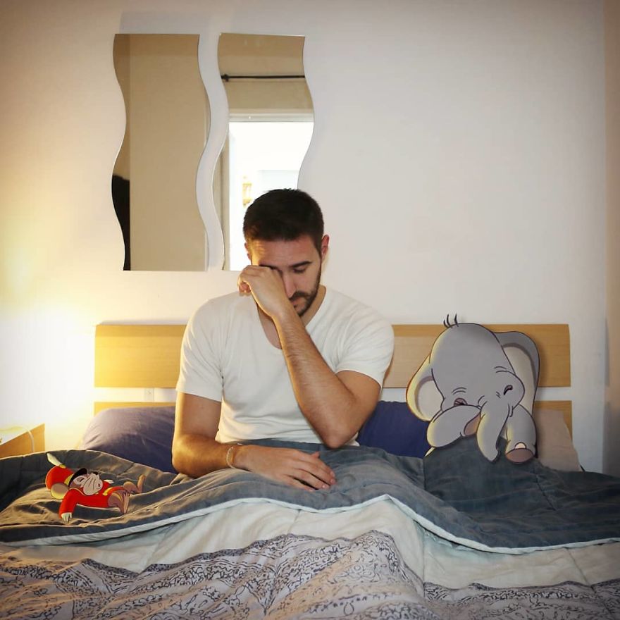 This Guy Is Interacting On Adventures With Cartoon Characters And The Result Is Really Fun