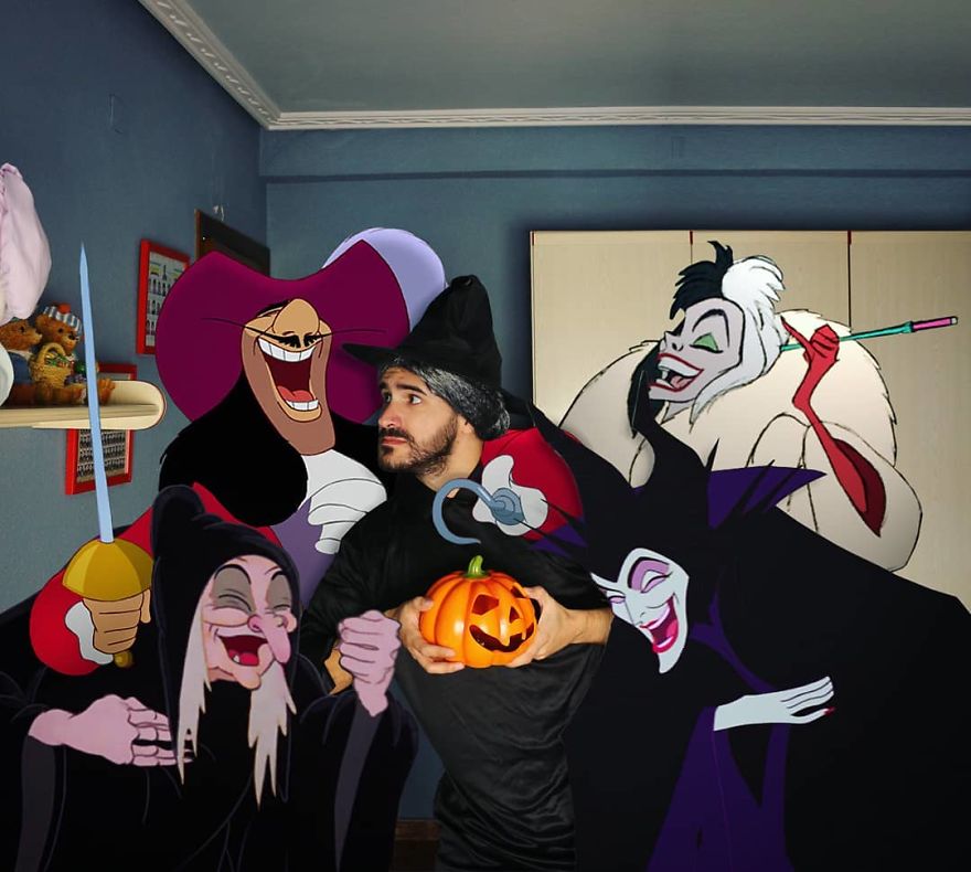 This Guy Is Interacting On Adventures With Cartoon Characters And The Result Is Really Fun