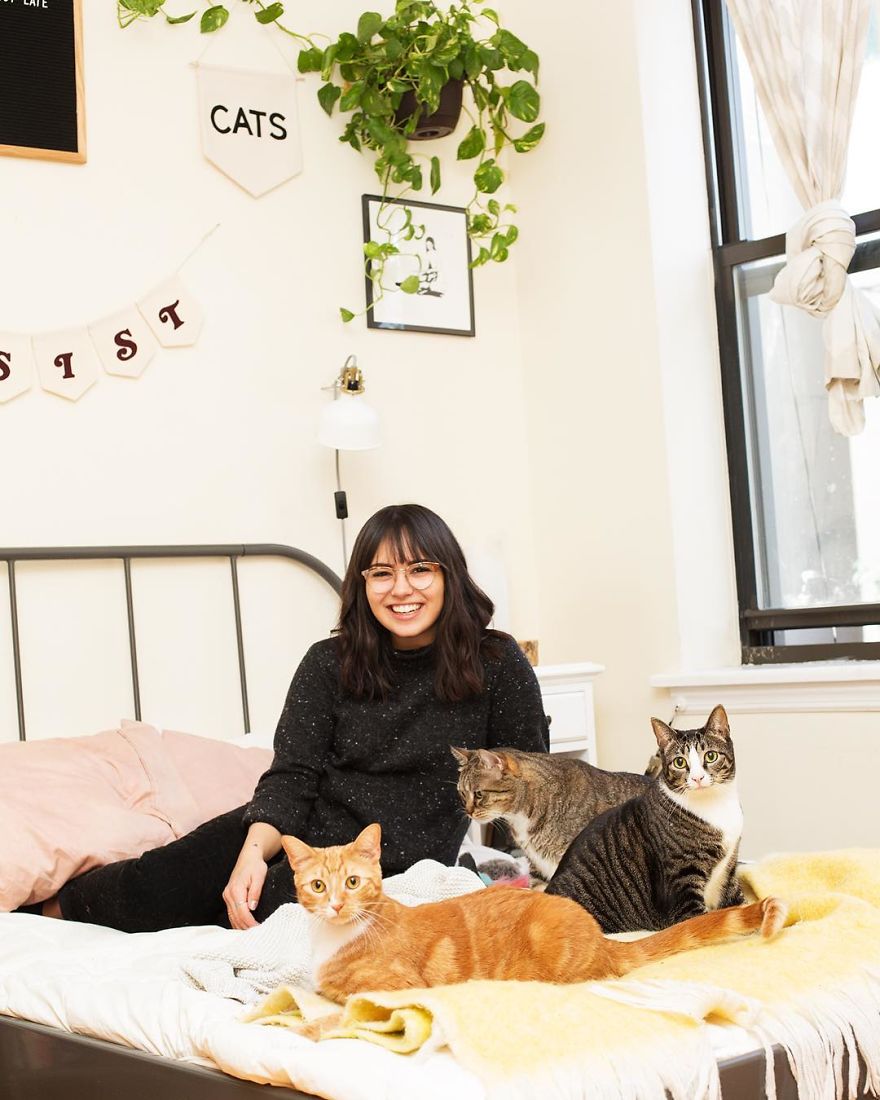 Gatsby, Rae, And Lola With Their Owner