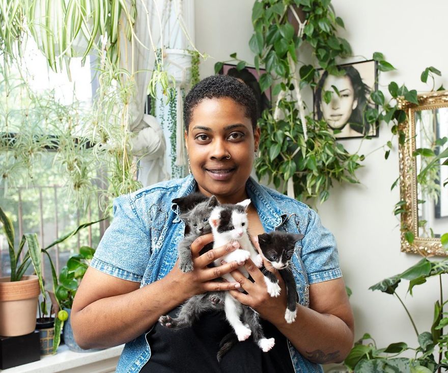 Kyla Burton And Her Kittens