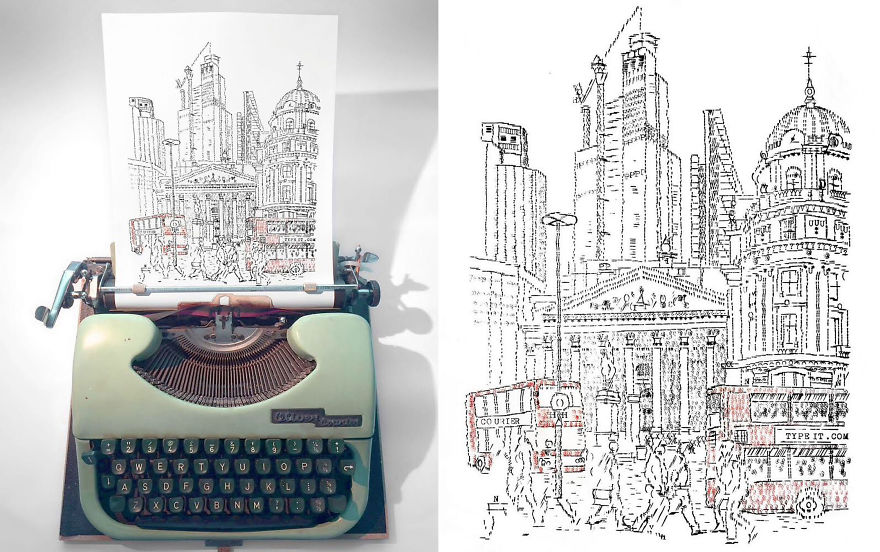 This Young Artist Makes Amazing Drawings With A Typewriter