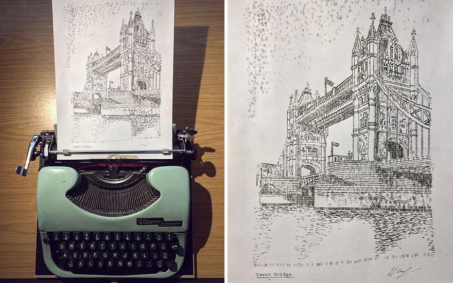 This Young Artist Makes Amazing Drawings With A Typewriter